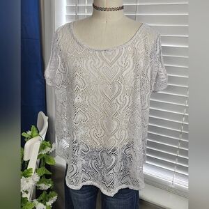 White Swimsuit Cover Jordan Taylor Sz Large Cold Shoulder